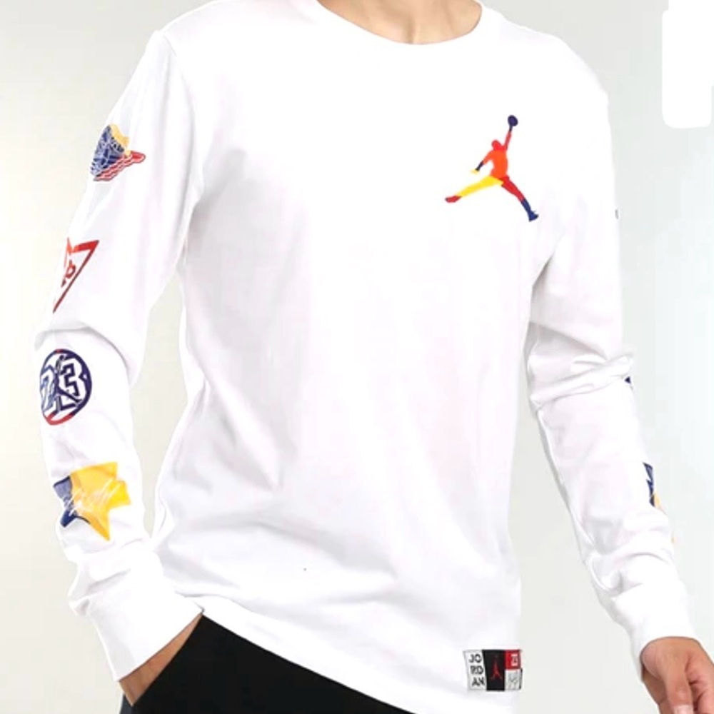 JORDAN Air Jordan Logo Printing
Round Neck Pullover Long
Sleeves, White